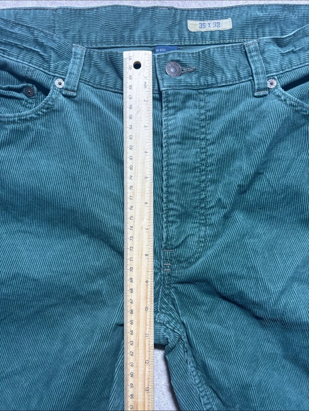 VTG Polo Ralph Lauren Pants Mens 32x32 Green Preston Corduroy Preppy (6)